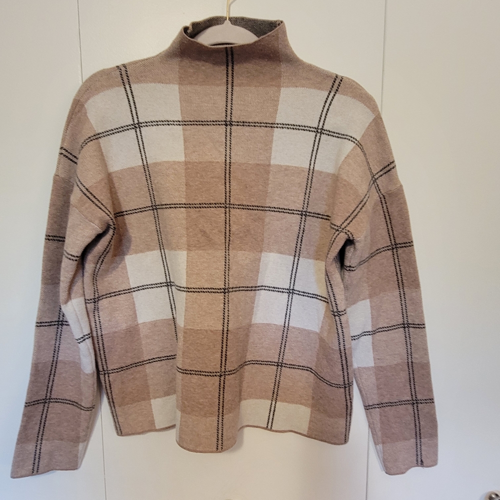 Plaid Turtleneck Sweater